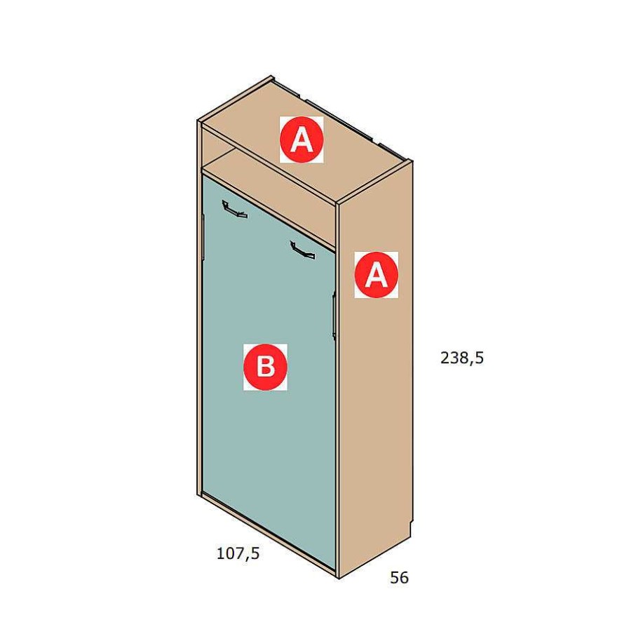 Dormitorios Y Armarios Moblerone Camas Abatibles | Cama Abatible Vertical 107,5 Parchis