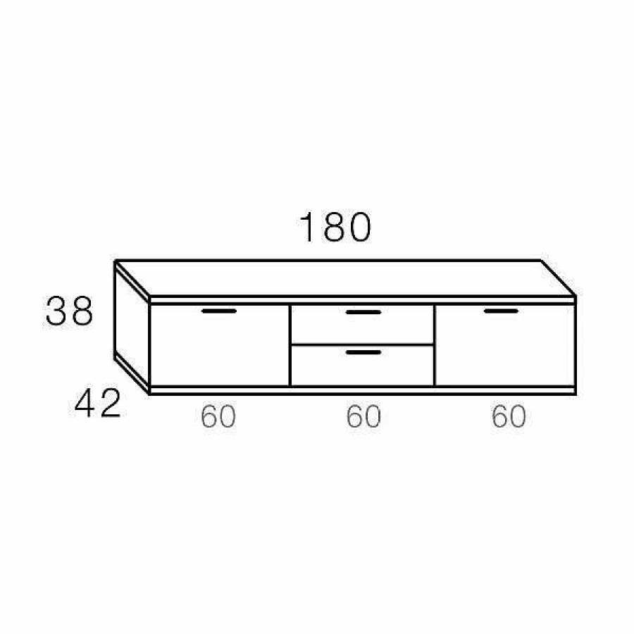 Muebles De Sal N Moblerone | Bajo Tv 180 Cm De 2 Puertas Y 2 Cajones Boston