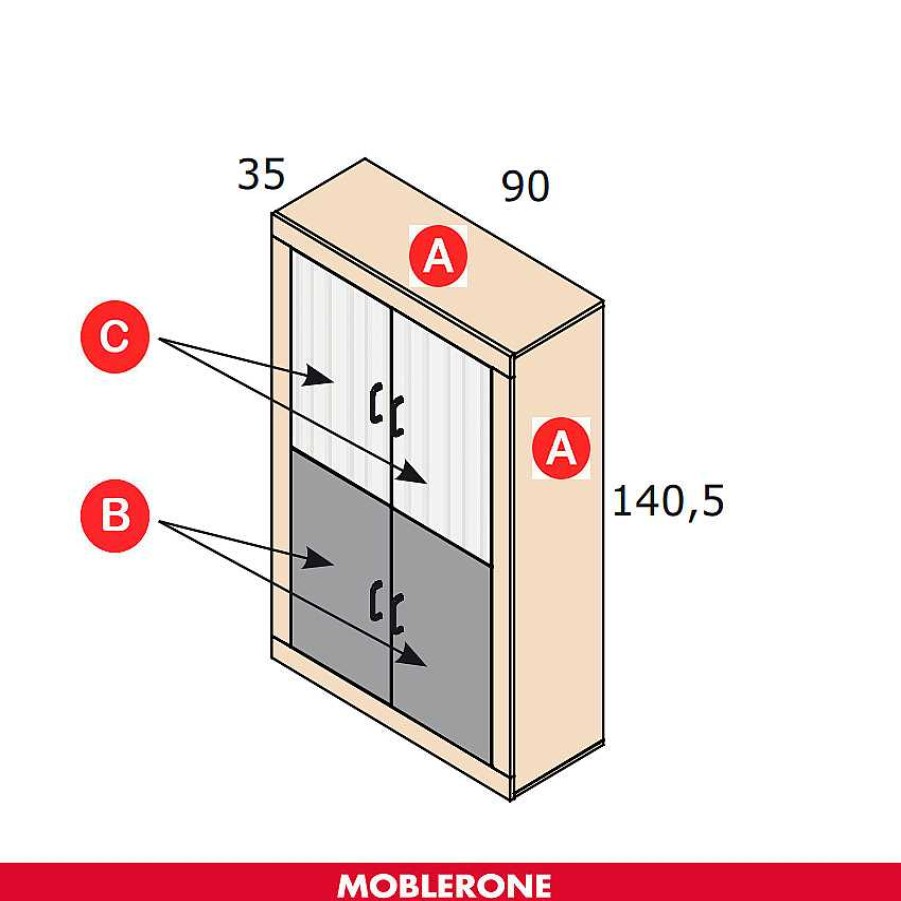 Muebles De Sal N Moblerone | Mueble Auxiliar Con 4 Puertas River