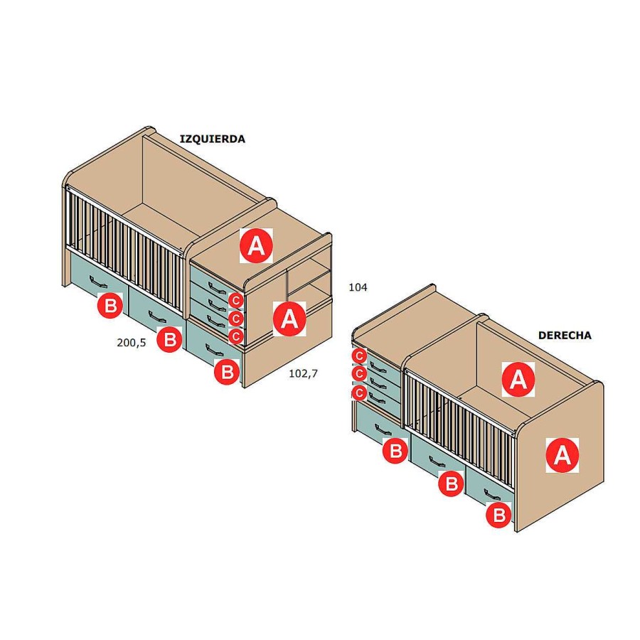 Dormitorios Y Armarios Moblerone Cunas Y Muebles Para Beb S | Cuna Convertible Plus Parchis