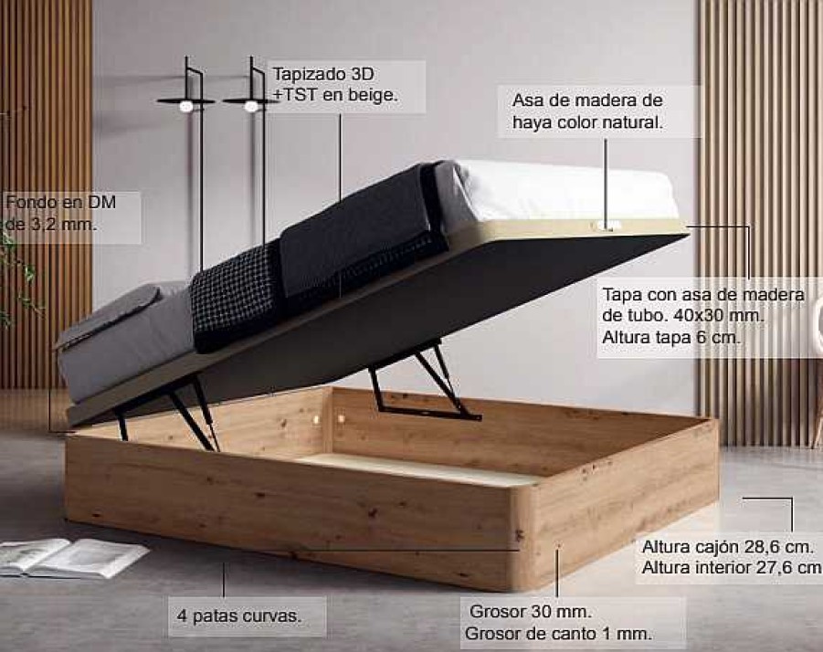 Colchones Y Descanso Moblerone Canap S Abatibles | Canap Abatible Grosor 30 Mm Con Tapa Reforzada Y Transpirable Venecia