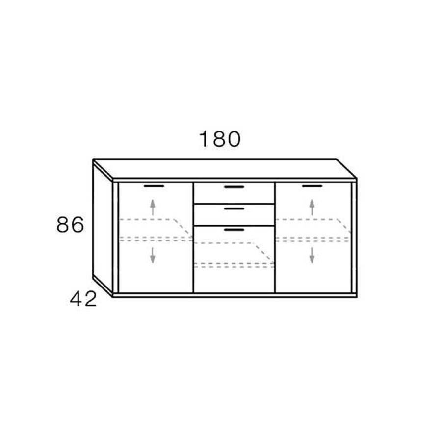 Muebles De Sal N Moblerone | Aparador 180 Cm Boston