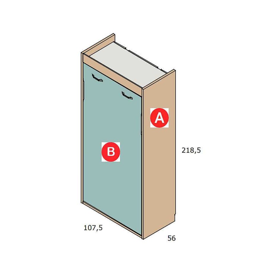 Dormitorios Y Armarios Moblerone Camas Abatibles | Cama Abatible Vertical 107,5 Parchis