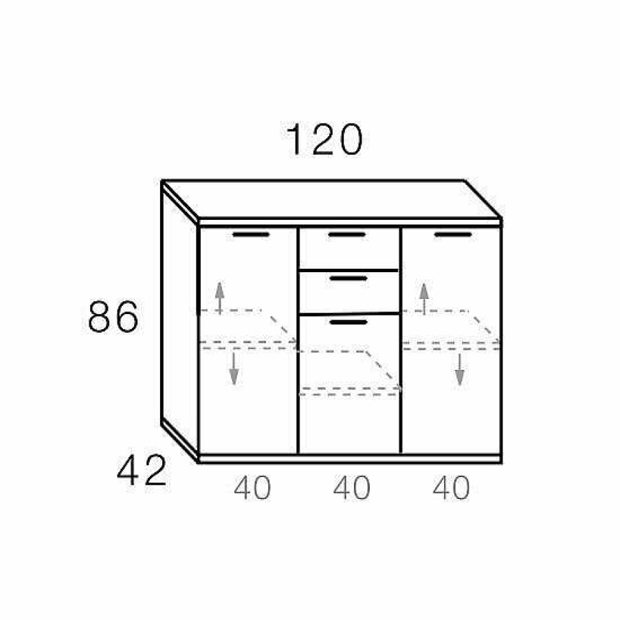 Muebles De Sal N Moblerone | Aparador 120 Cm Boston