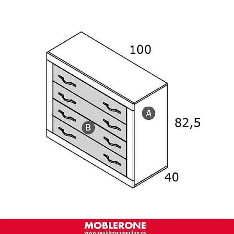 Dormitorios Y Armarios Moblerone C Modas Y Sinfonieres | C Moda 4 Cajones River
