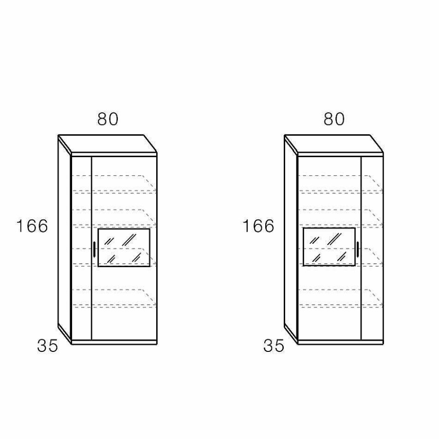 Muebles De Sal N Moblerone | Bajo Vitrina 166 Cm De 2 Puertas Asim Tricas Con Cristal Peque O Boston