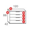 Dormitorios Y Armarios Moblerone C Modas Y Sinfonieres | C Moda 4 Cajones 120 Cm Boston