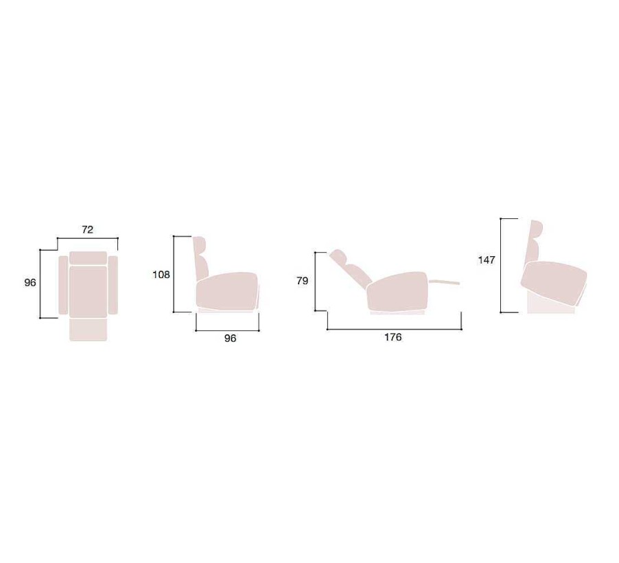 Sof S Moblerone | Butaca Relax Power Lift El Ctrico Con 1 2 Motores Cenia