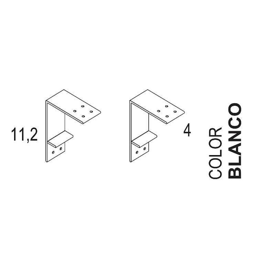 Dormitorios Y Armarios Moblerone Escritorios Y Estanter As Juveniles | Juego De 2 Soportes Met Licos Forma "L" Para Sobre-Compacto Games