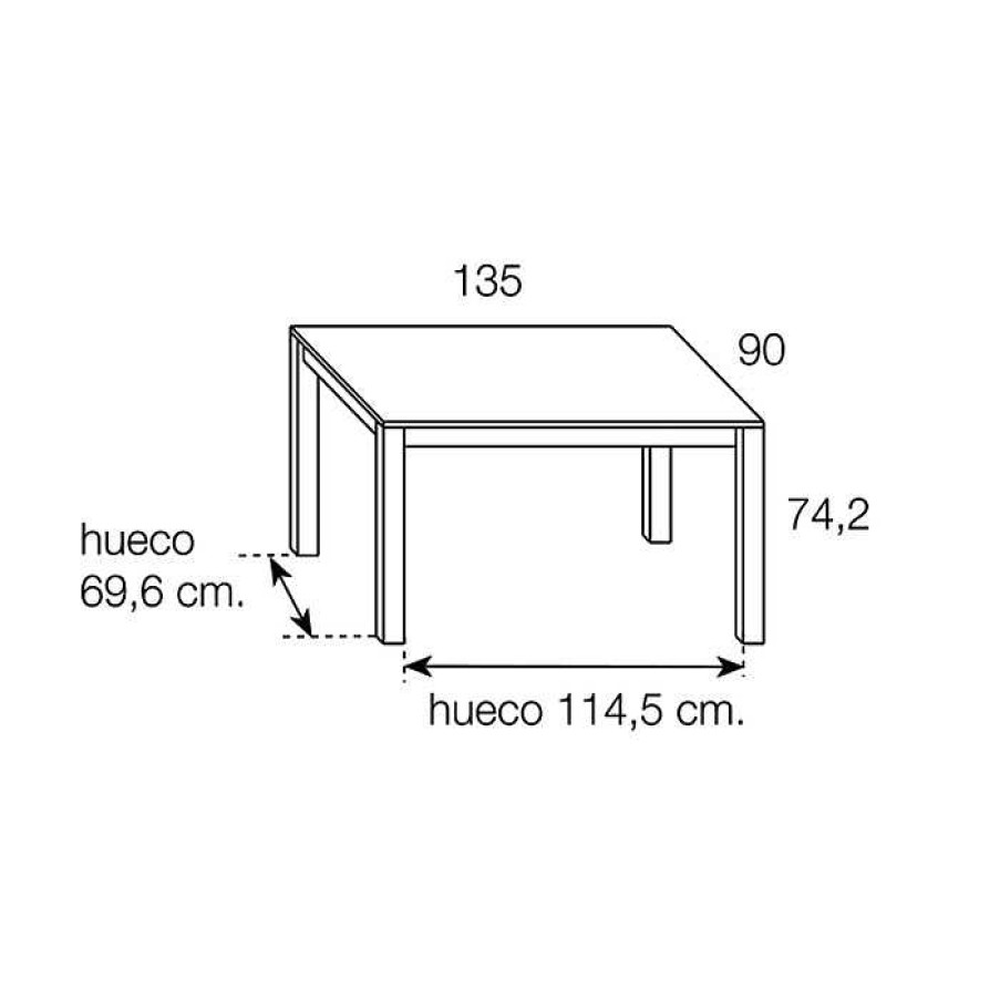 Muebles De Sal N Moblerone | Mesa Extensible Mauro Patas De Madera 135(180)X90 Cm