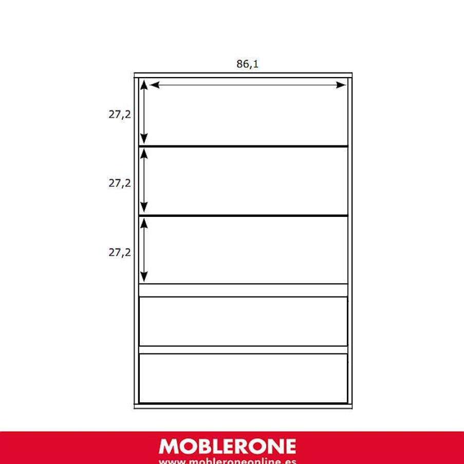 Muebles De Sal N Moblerone | M Dulo Vitrina 2 Puertas Y 2 Cajones Milano