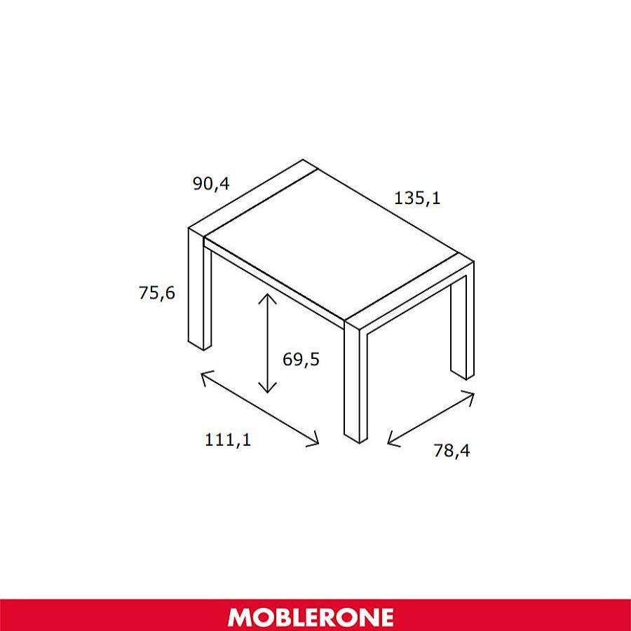 Muebles De Sal N Moblerone | Mesa Comedor Rectangular Con Pata Deslizante Milano