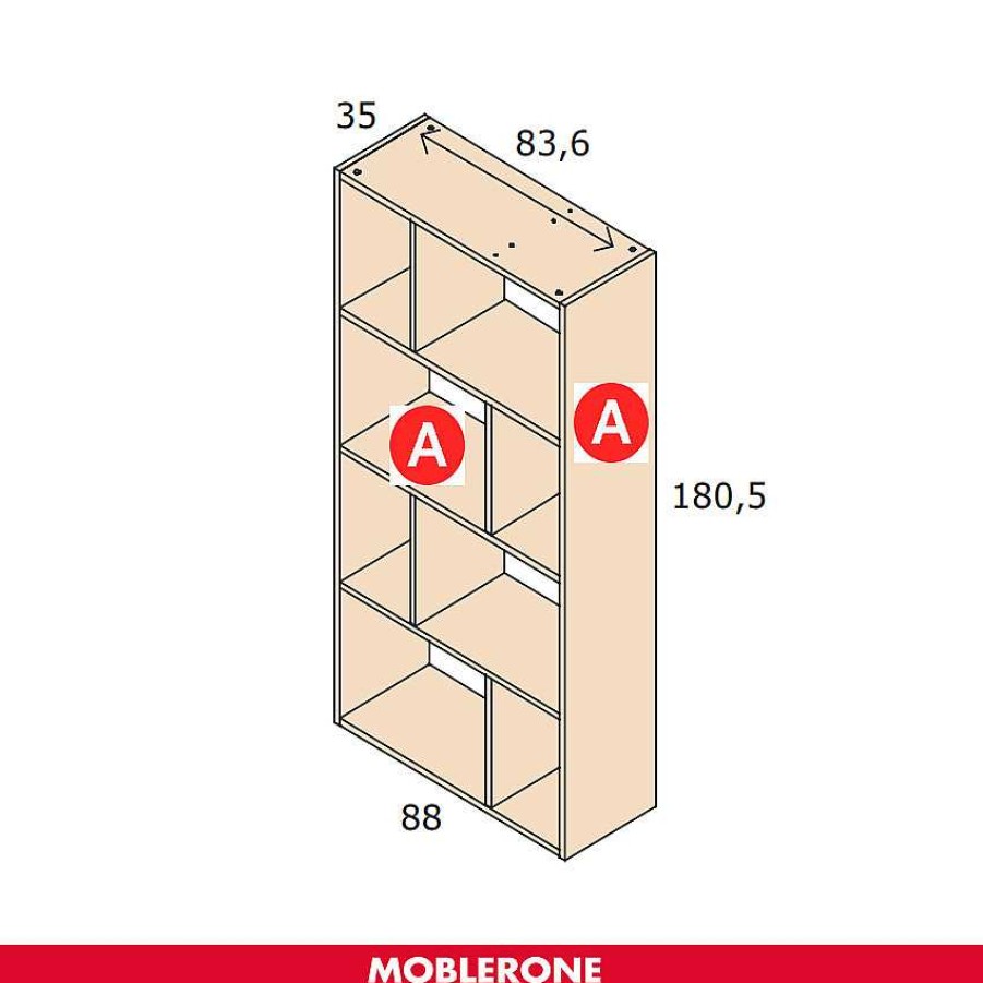 Muebles De Sal N Moblerone | Estanter A Con 8 Huecos River