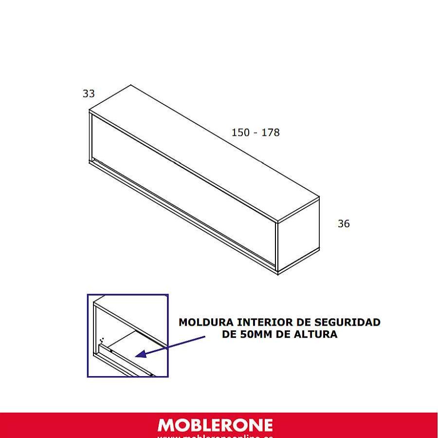 Muebles De Sal N Moblerone | Alto 1 Puerta Elevable Milano