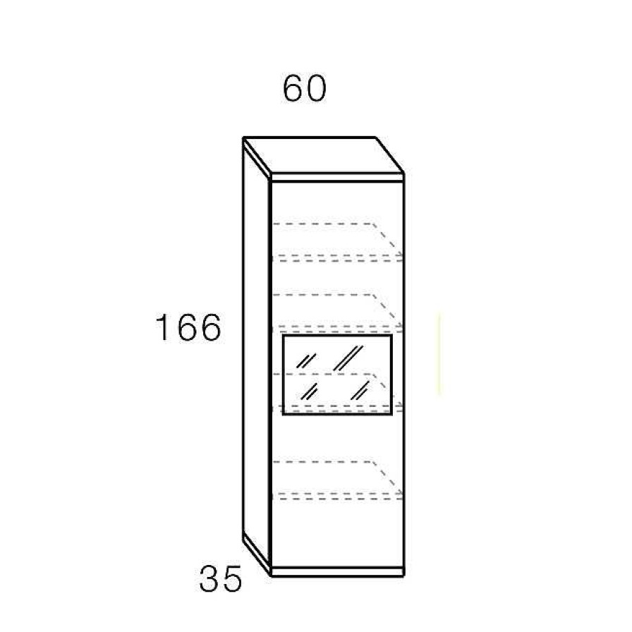 Muebles De Sal N Moblerone | Bajo Vitrina 166 Cm De 1 Puerta Con Cristal Boston