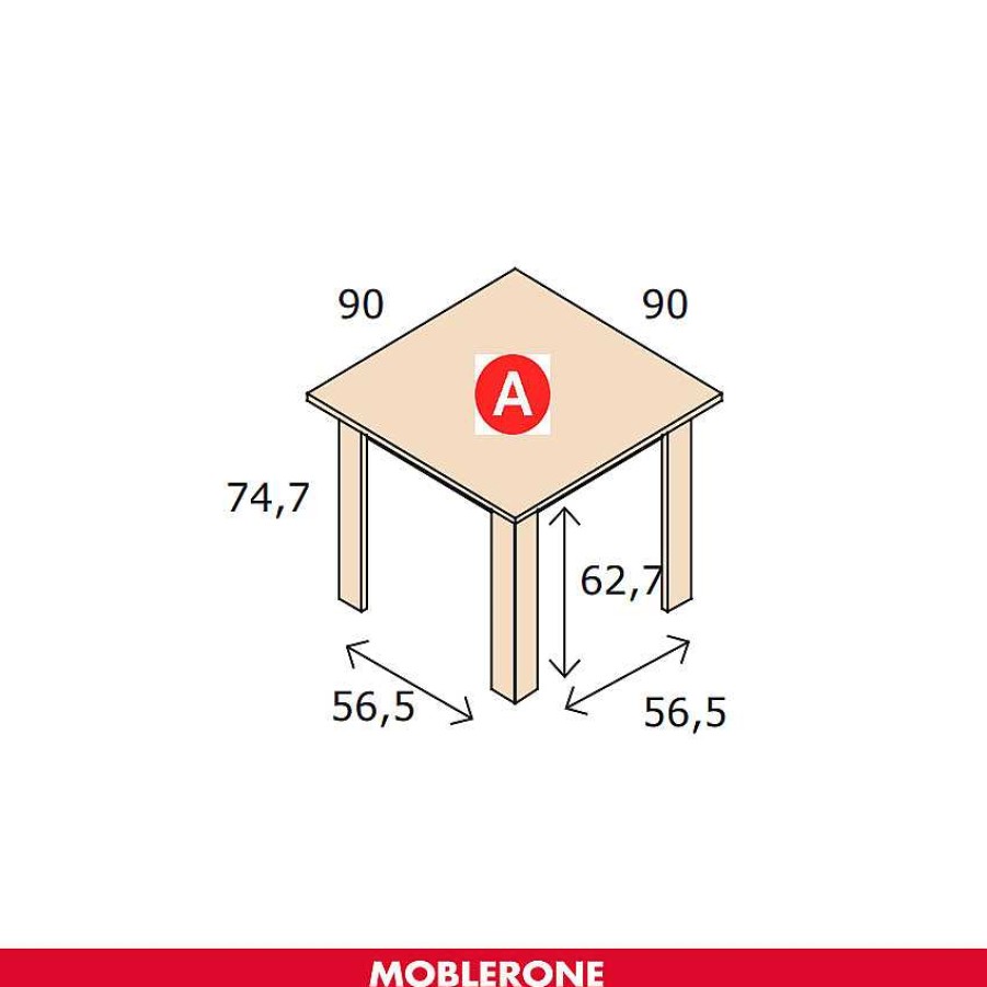 Muebles De Sal N Moblerone | Mesa Cuadrada Fija River