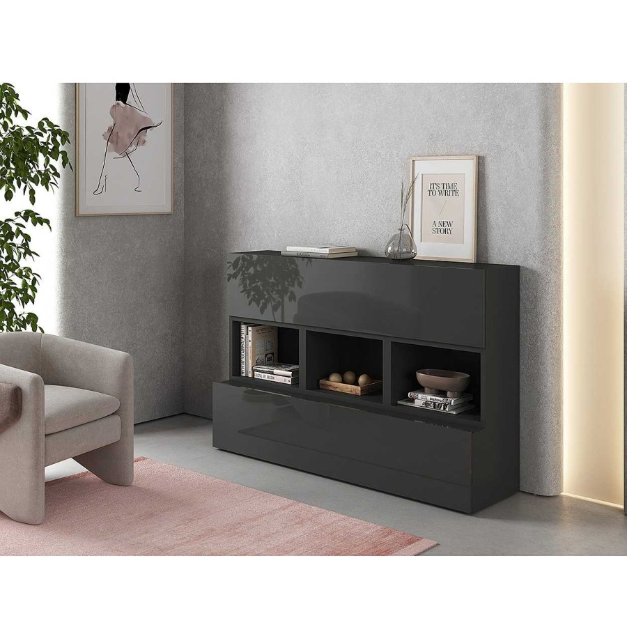 Muebles De Sal N Moblerone | Mueble Auxiliar 2 Puertas Y 3 Huecos Cubic