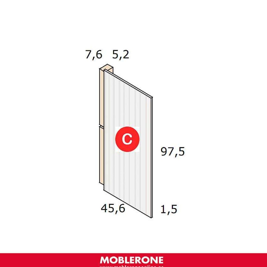 Muebles De Sal N Moblerone | Estanter A Con 4 Huecos Y 1 Puerta De 97,5 Cm River