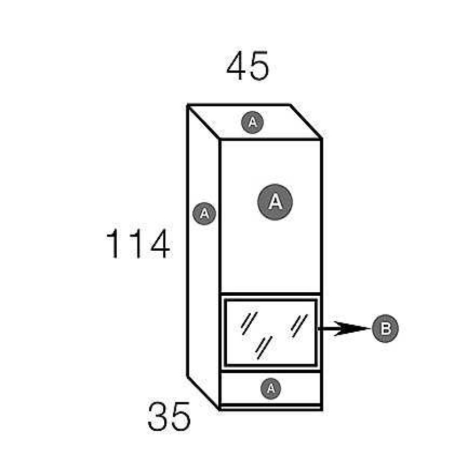 Muebles De Sal N Moblerone | Alto 1 Puerta Cristal 45 Ice