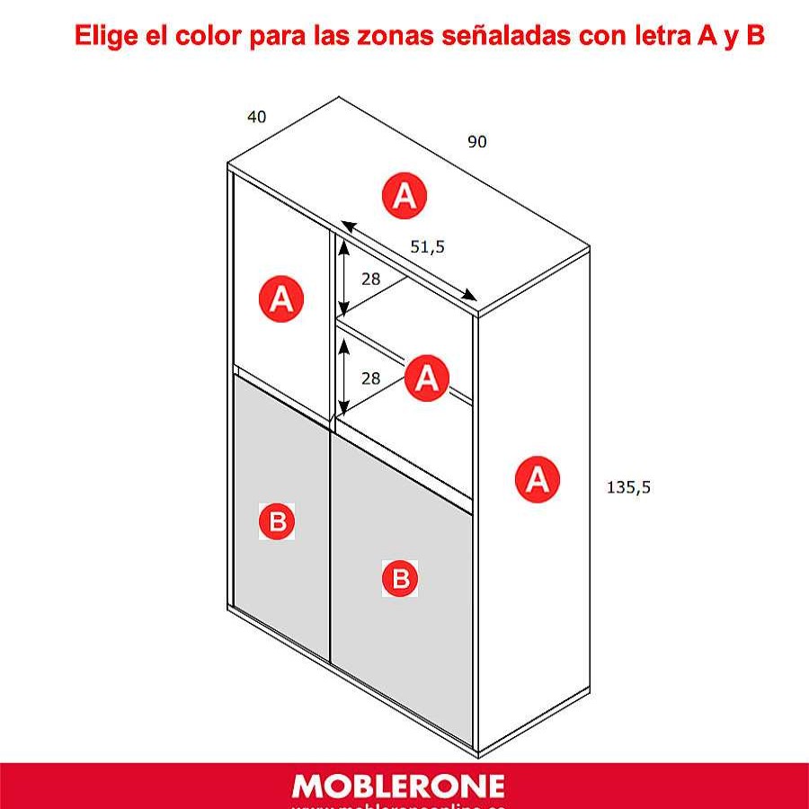 Muebles De Sal N Moblerone | M Dulo 3 Puertas Y 2 Huecos Milano