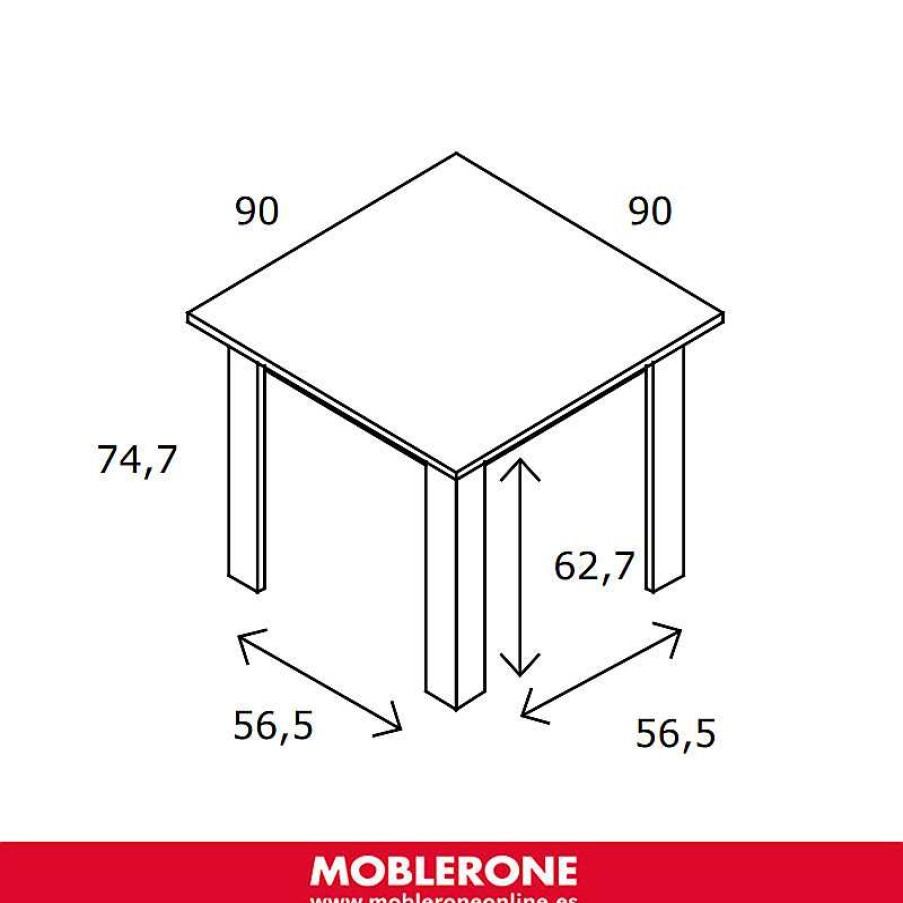 Muebles De Sal N Moblerone | Mesa Comedor Cuadrada Fija Milano