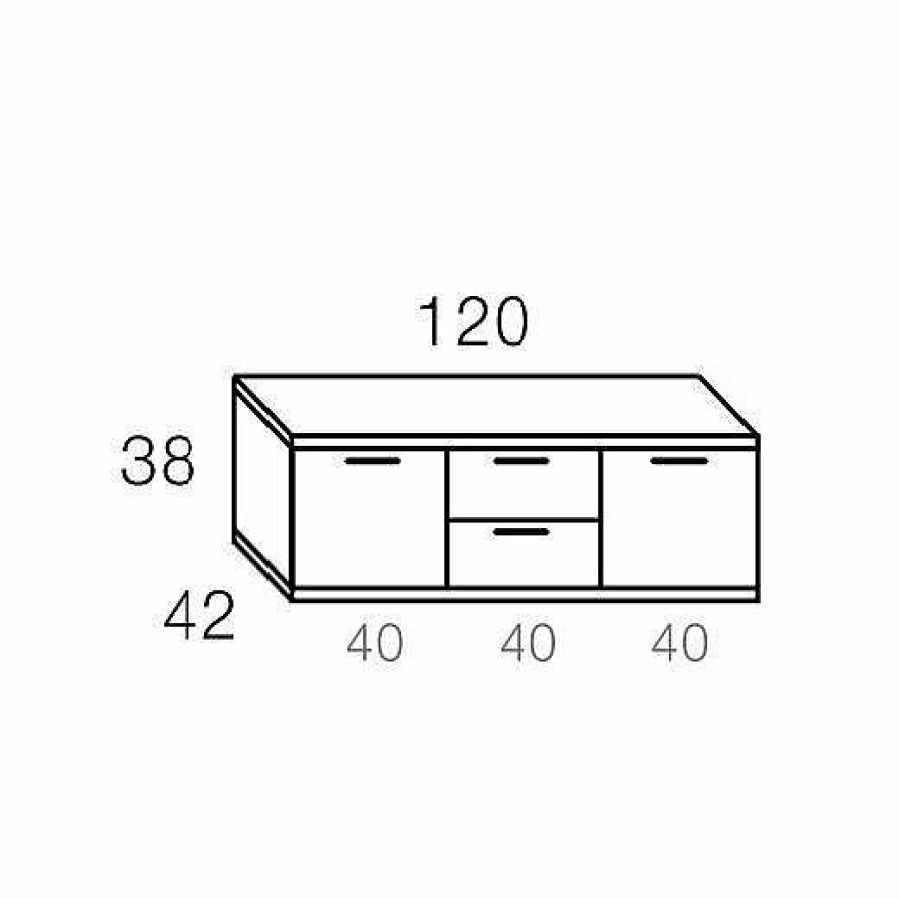 Muebles De Sal N Moblerone | Bajo Tv 120 Cm De 2 Puertas Y 2 Cajones Boston