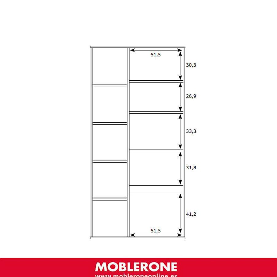 Muebles De Sal N Moblerone | M Dulo De 2 Puertas Y 5 Huecos Milano