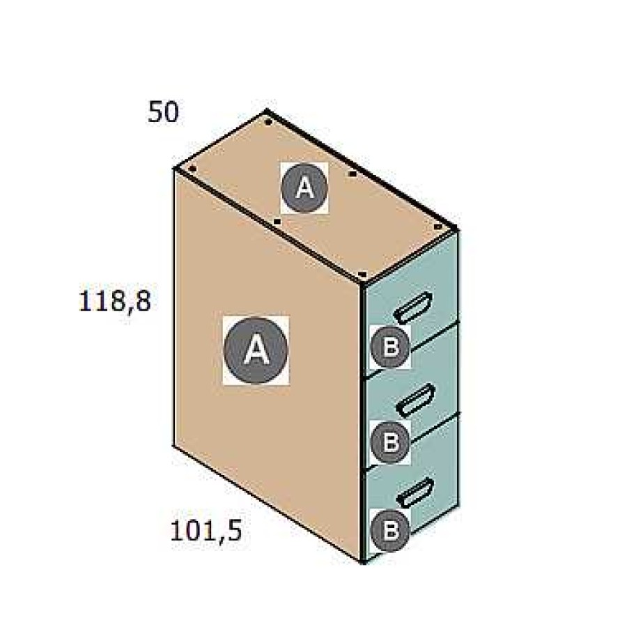 Dormitorios Y Armarios Moblerone Armarios Juveniles | M Dulo Block 3 Contenedores Parchis