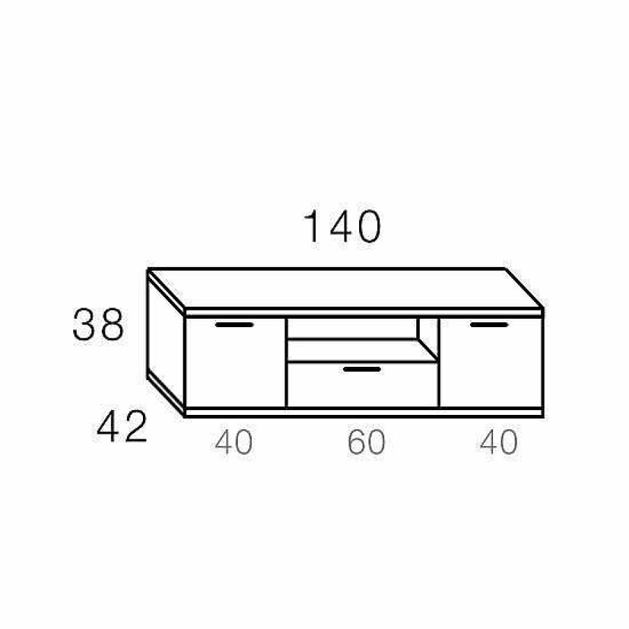Muebles De Sal N Moblerone | Bajo Tv 140 Cm 2 Puertas Y 1 Caj N + Hueco De La Colecci N De Salones De Comedor Boston