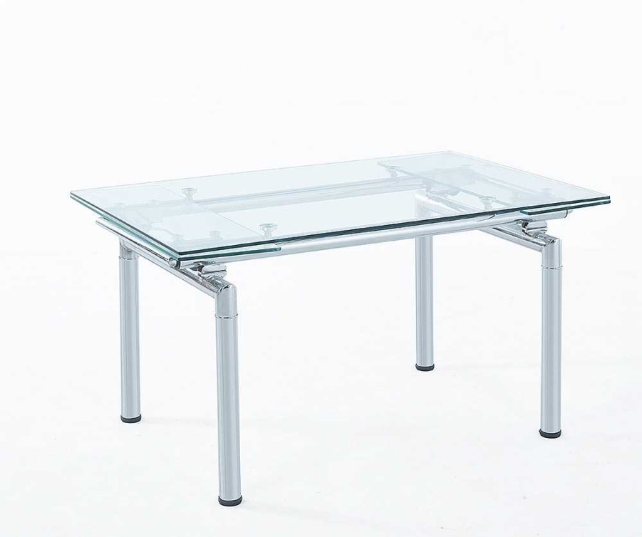 Muebles De Sal N Moblerone | Mesa Comedor Cristal Extensible Bea