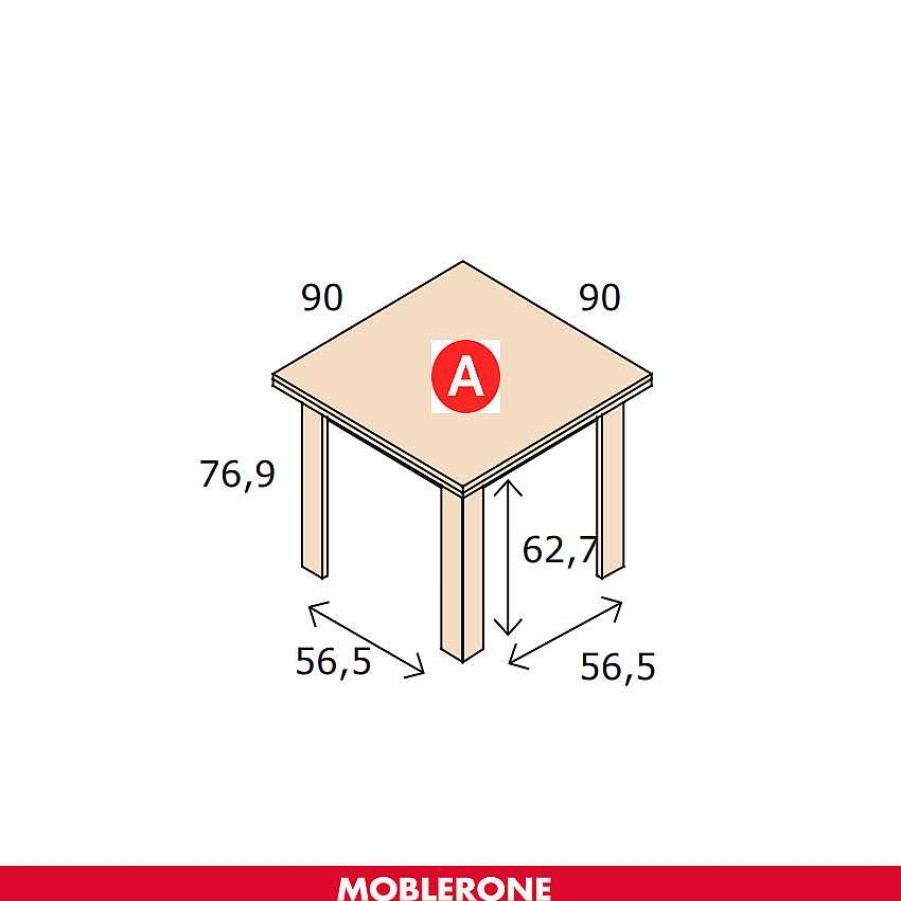 Muebles De Sal N Moblerone | Mesa Cuadrada Extensible River