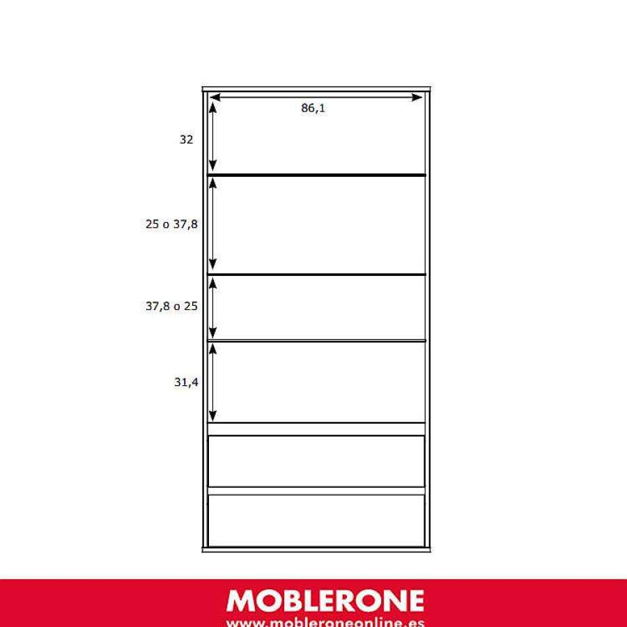 Muebles De Sal N Moblerone | M Dulo Vitrina De 2 Puertas Y 2 Cajones Milano