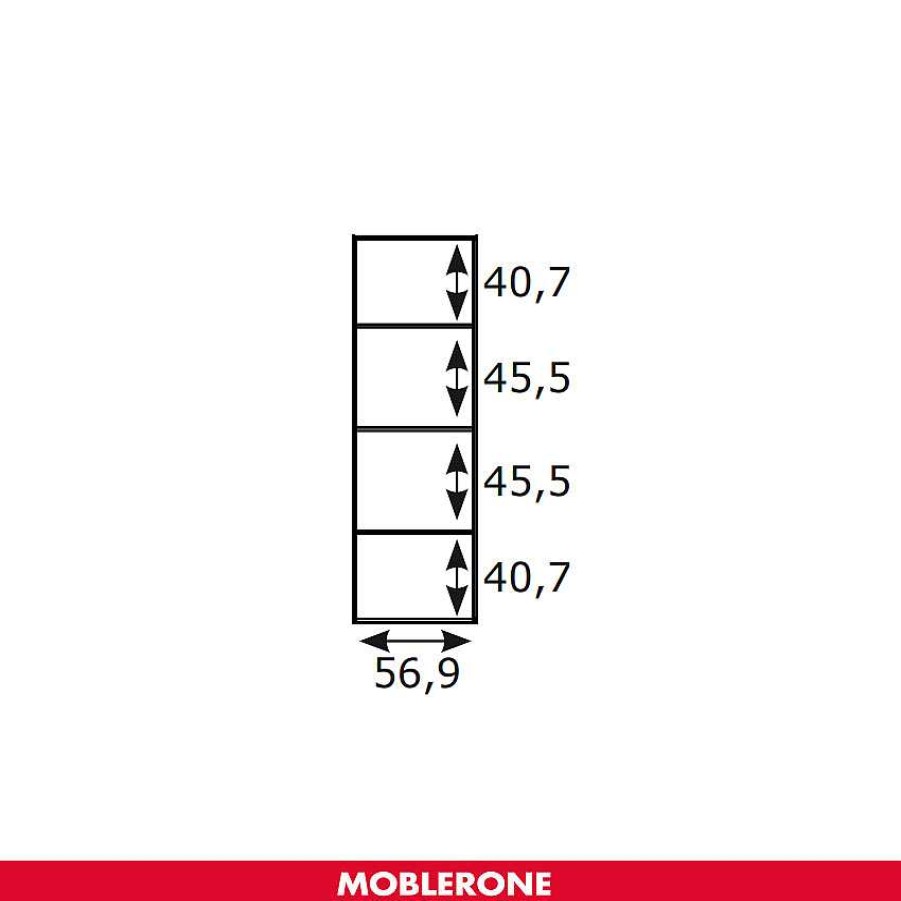 Muebles De Sal N Moblerone | Estanter A Con 4 Huecos Y 1 Puerta De 50,5 Cm River