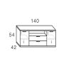 Muebles De Sal N Moblerone | Bajo Tv 140 Cm De 2 Cajones Y 2 Puertas + Hueco Boston