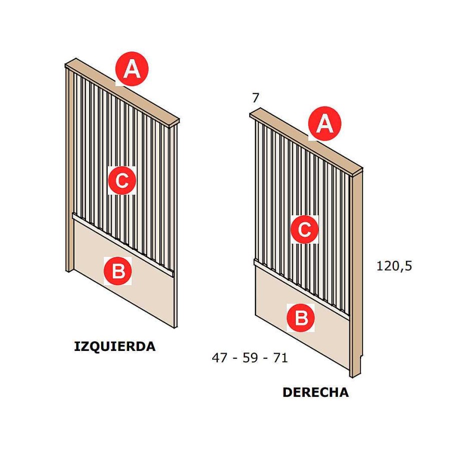 Dormitorios Y Armarios Moblerone Cabeceros De Cama | Cabezal One + Laterales Minix Cairo