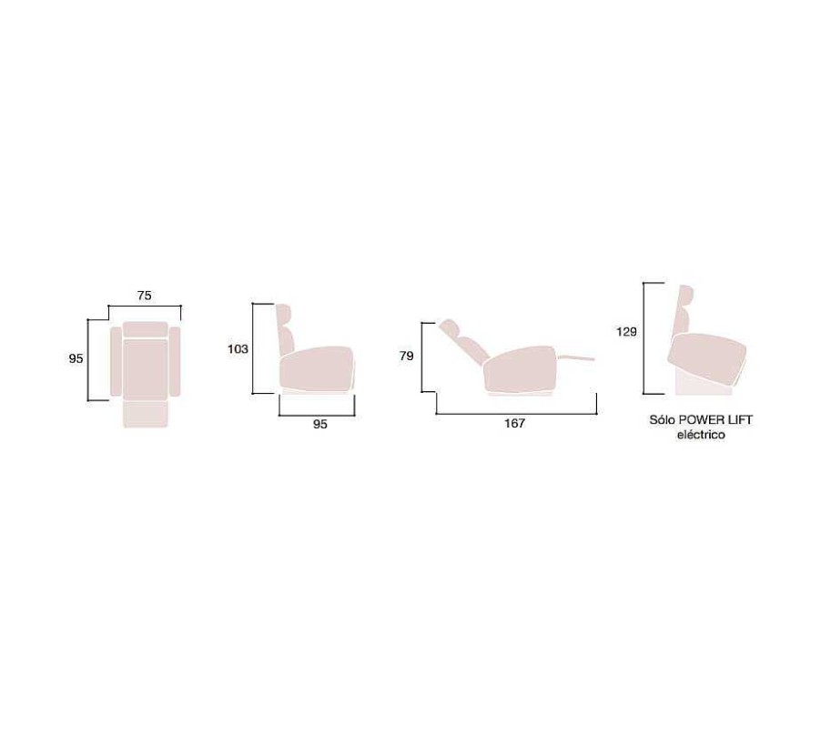 Sof S Moblerone | Butaca Relax Manual Y Power Lift El Ctrico Diona