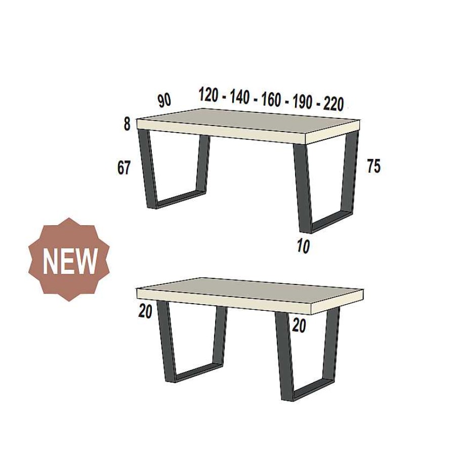 Muebles De Sal N Moblerone | Mesa De Comedor Fija Rectangular Pata Uve Arizona