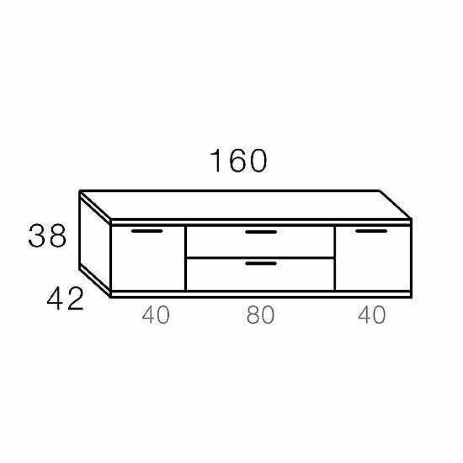 Muebles De Sal N Moblerone | Bajo Tv 160 Cm De 2 Puertas Y 2 Cajones Boston