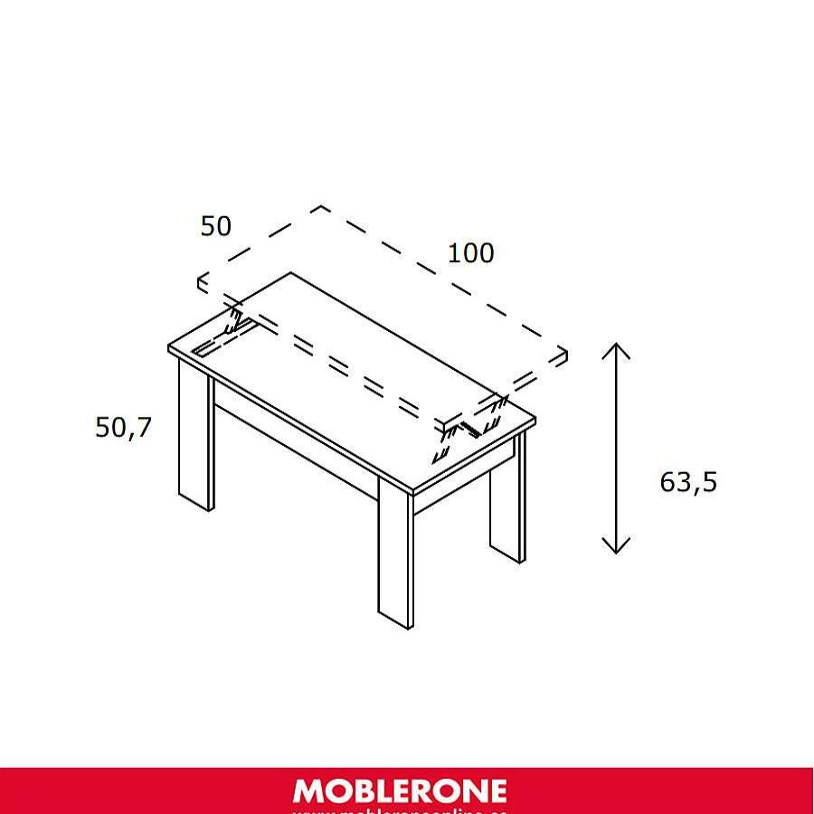 Muebles De Sal N Moblerone | Mesa De Centro Elevable Line Milano