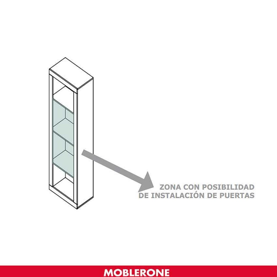 Muebles De Sal N Moblerone | Estanter A Con 4 Huecos Y 1 Puerta De 97,5 Cm River