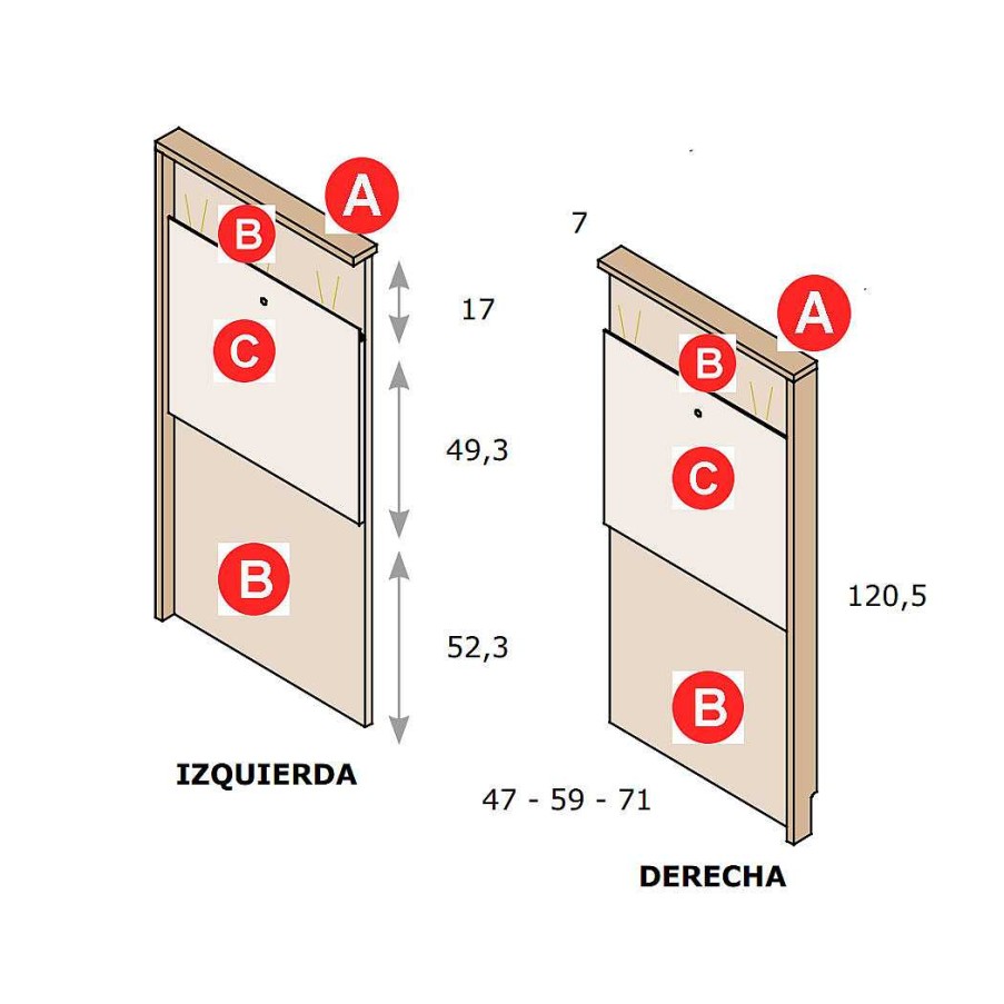 Dormitorios Y Armarios Moblerone Cabeceros De Cama | Lateral Jota Con Led Para Cabezal De La Colecci N Cairo