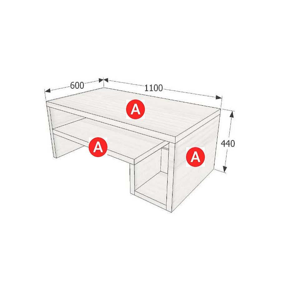 Muebles De Sal N Moblerone | Mesa De Centro Elevable Nature