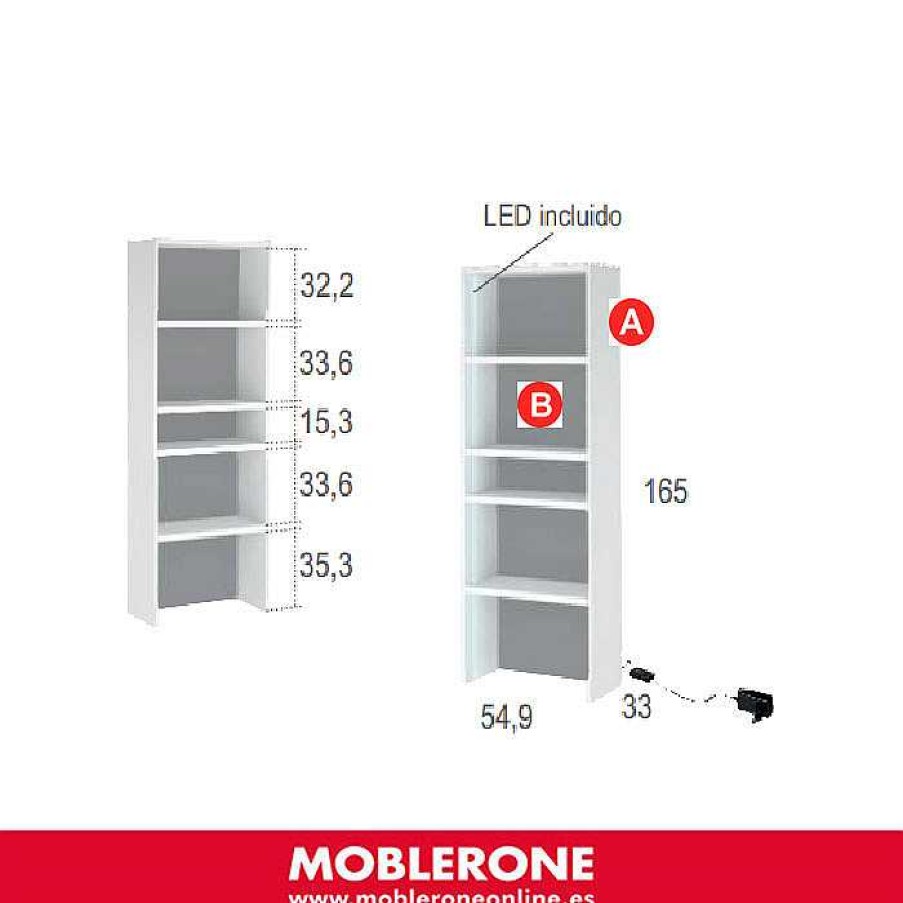 Muebles De Sal N Moblerone | Estanter A 5 Huecos London