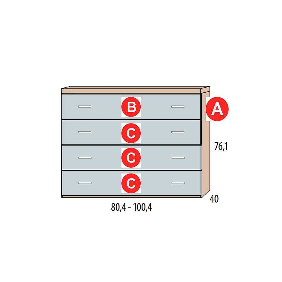 Dormitorios Y Armarios Moblerone C Modas Y Sinfonieres | Comod N De 4 Cajones Party