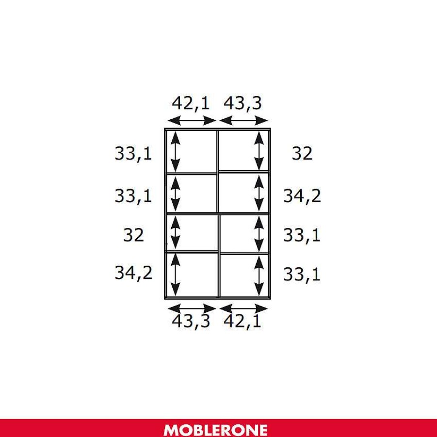 Muebles De Sal N Moblerone | Mueble Auxiliar 2 Puertas Y 4 Huecos River