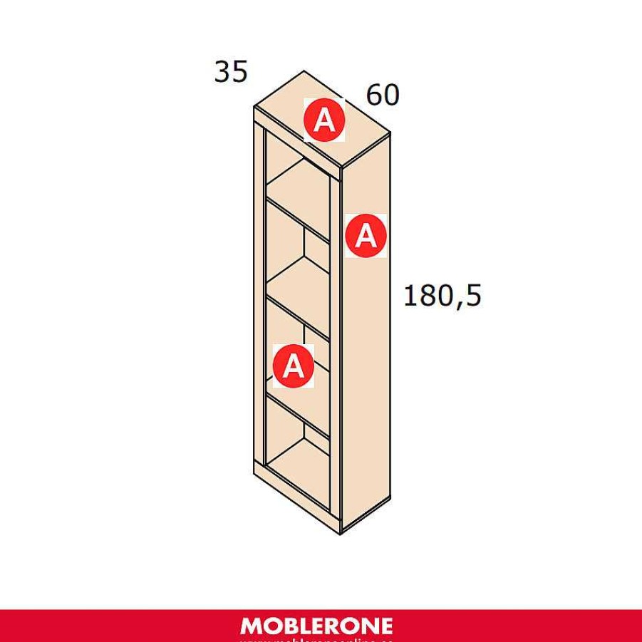 Muebles De Sal N Moblerone | Estanter A Con 4 Huecos River