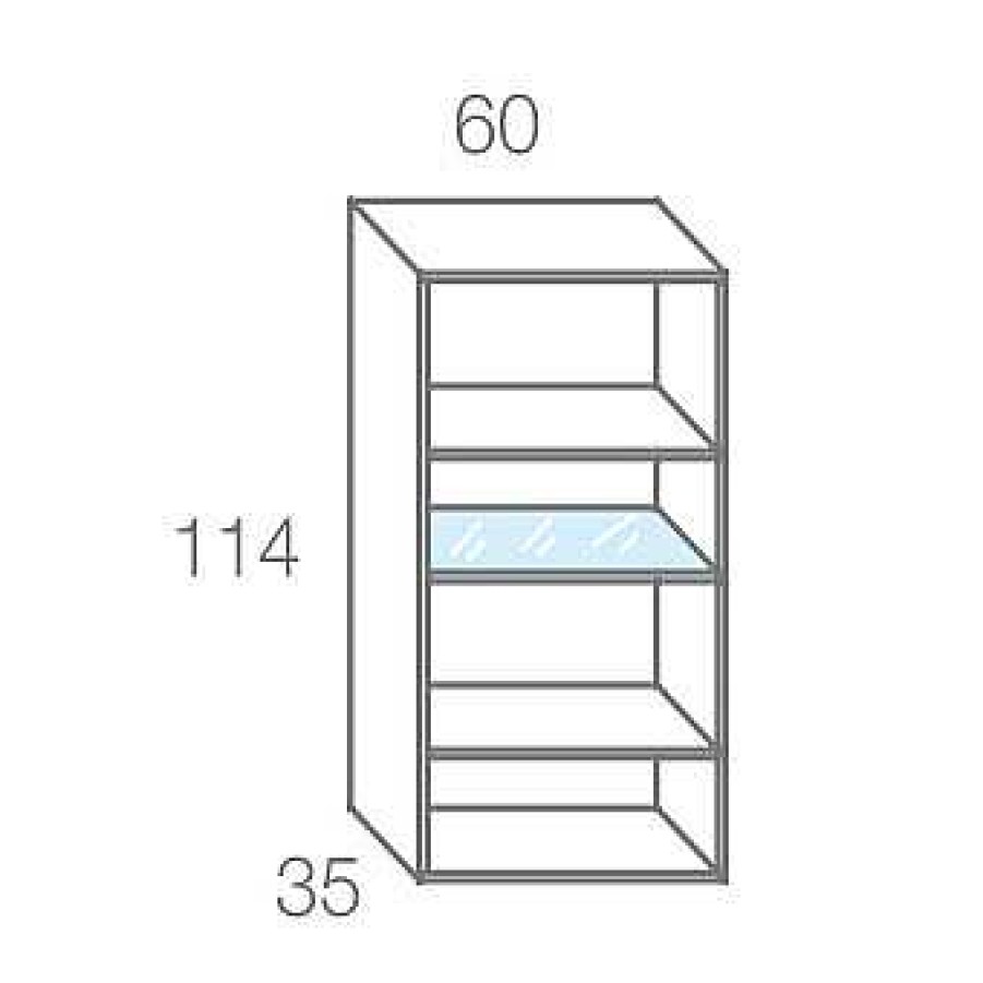 Muebles De Sal N Moblerone | Alto 1 Puerta Cristal 60 Ice