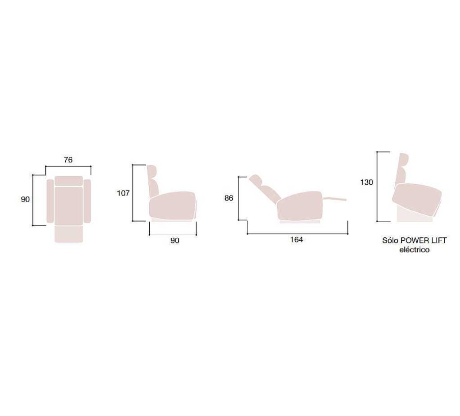 Sof S Moblerone | Butaca Relax Manual Y Power Lift El Ctrico Dana