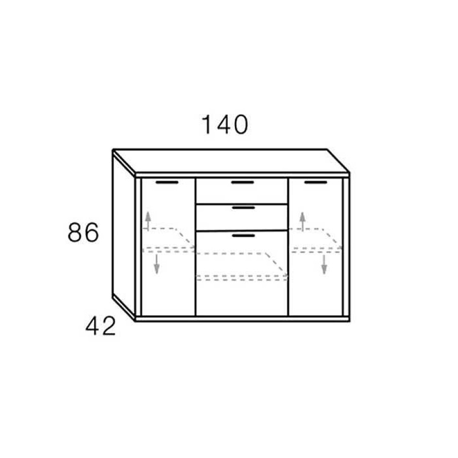 Muebles De Sal N Moblerone | Aparador 140 Cm Boston