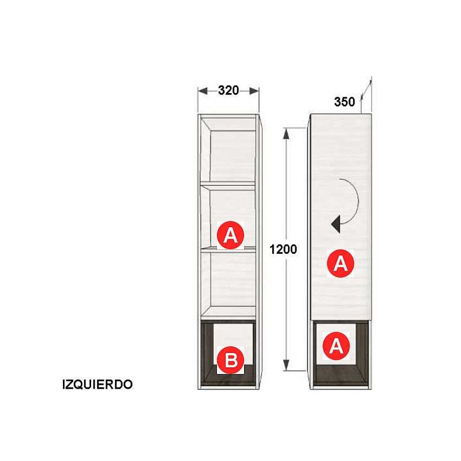 Muebles De Sal N Moblerone | Alto Puerta Y Hueco Inferior Nature